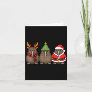 Retro-Weihnachten Kiwi-Vogel-Santa-Rentier Karte