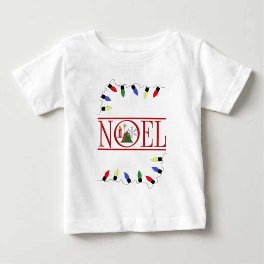 Retro-WEIHNACHTEN-Lichtenfolge Baby T-shirt (Vorderseite)