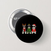 Retro-Weihnachten Miniaturschnauzer Weihnachtsmann Button (Vorne & Hinten)