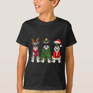 Retro-Weihnachten Miniaturschnauzer Weihnachtsmann T-Shirt