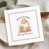 Retro Weihnachten mit Familienname Serviette