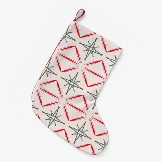 Retro Weihnachten Mitte des Jahrhunderts nahtlose Kleiner Weihnachtsstrumpf (Vorderansicht (hängend))