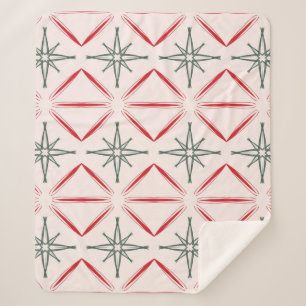 Retro Weihnachten Mitte des Jahrhunderts nahtlose Sherpadecke