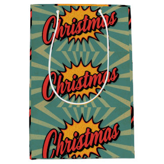 Retro Weihnachten Mittlere Geschenktüte