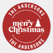 Retro Weihnachten Moderne Minimal einzigartig Runder Aufkleber (Vorderseite)