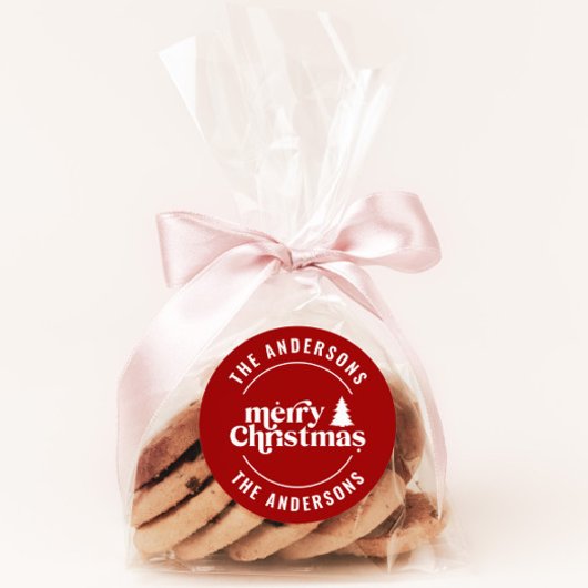 Retro Weihnachten Moderne Minimal einzigartig Runder Aufkleber