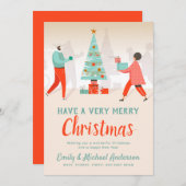 Retro Weihnachten Neujahr Geschäftsbrief Digital (Vorne/Hinten)