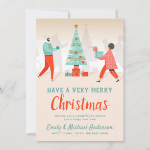 Retro Weihnachten Neujahr Geschäftsbrief Digital