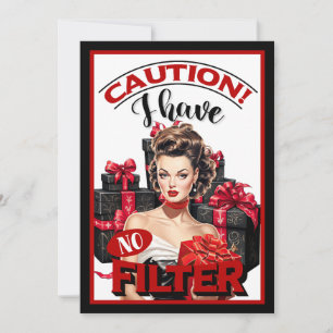 Retro-Weihnachten ohne Filter Pinup Dankeskarte