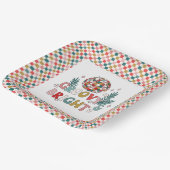 Retro Weihnachten Pappteller (Gewinkelt)