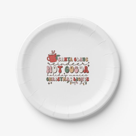 Retro-Weihnachten Pappteller (Vorderseite)