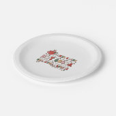 Retro-Weihnachten Pappteller (Schrägansicht)