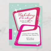 Retro Weihnachten-Party Einladungen (Vorne/Hinten)