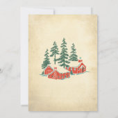 Retro Weihnachten Party Vintag Rustikale Einladung (Rückseite)