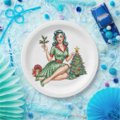 Retro-Weihnachten Pin-Up-Papierteller Pappteller (Party)