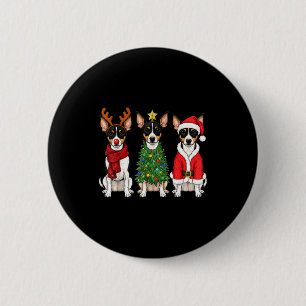 Retro-Weihnachten Ratt Terrier Santa Rentier Hund Button