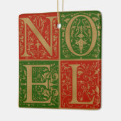 Retro Weihnachten Rot und Grün dekoriert Urlaub Keramikornament (Links)