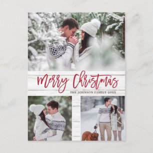 Retro-Weihnachten Rustikal 3 FOTO Gruß Feiertag Postkarte