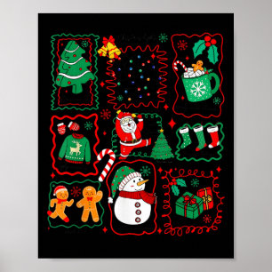 Retro Weihnachten Santa Claus Kakao Xmas Baum Schn Poster