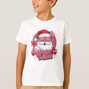 Retro-Weihnachten-Santa-Design Fröhlicher Weihna T-Shirt