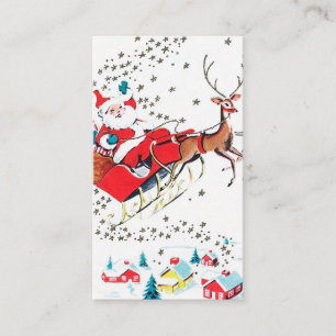 Retro-Weihnachten Santa Nachricht hinzufügen Visitenkarte