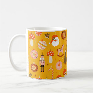 Retro-Weihnachten Santa Schaukelpferd Muster Kaffeetasse