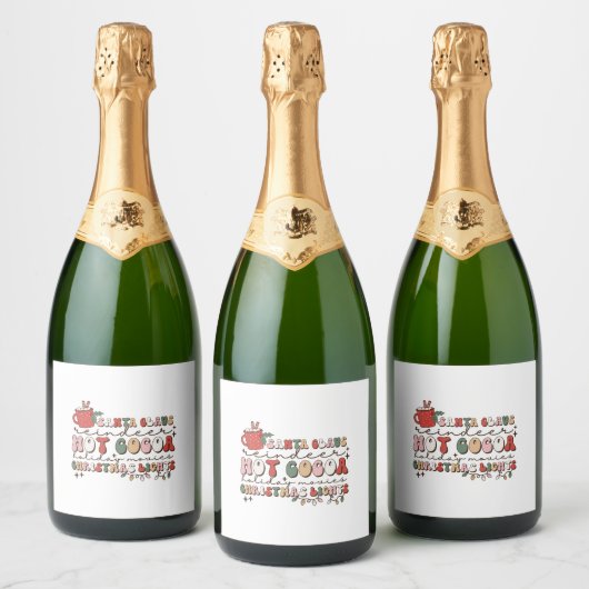 Retro-Weihnachten Schaumweinetikett (Flaschen)