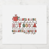 Retro-Weihnachten Schaumweinetikett (Einzelnes Label)