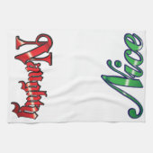 Retro Weihnachten, schmutzige oder schöne rote grü Geschirrtuch (Horizontal)