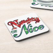 Retro Weihnachten, schmutzige oder schöne rote grü Getränkeuntersetzer (Linke Seite)