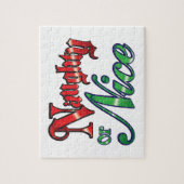 Retro Weihnachten, schmutzige oder schöne rote grü Puzzle (Vertikal)