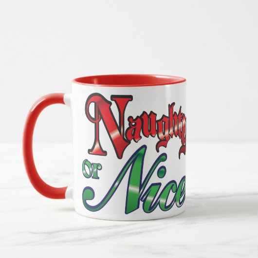 Retro Weihnachten, schmutzige oder schöne rote grü Tasse (Links)