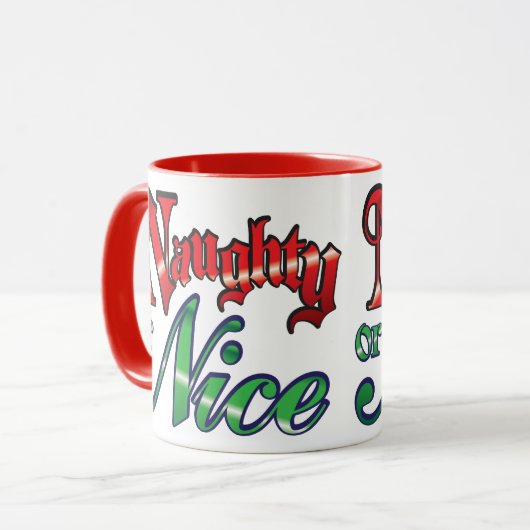 Retro Weihnachten, schmutzige oder schöne rote grü Tasse (Vorderseite Links)