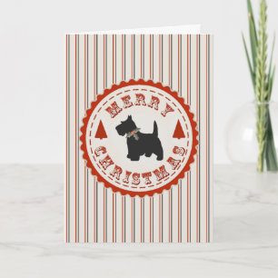 Retro-Weihnachten Scottish Terrier Hund Benutzerde Feiertagskarte