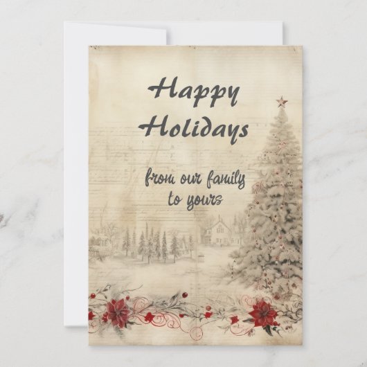 Retro Weihnachten Shabby Chic Schneeszene (Vorderseite)