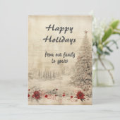 Retro Weihnachten Shabby Chic Schneeszene (Stehend Vorderseite)