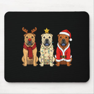 Retro-Weihnachten Shar Pei Weihnachtsmann Rentier Mousepad