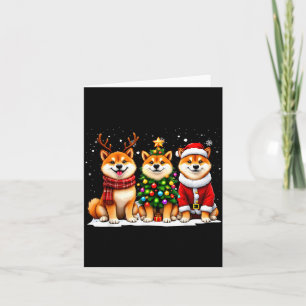 Retro-Weihnachten Shiba Inu Weihnachtsmann Rentier Karte
