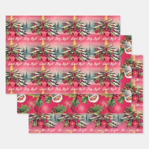 Retro Weihnachten Stille Nacht Geschenkpapier Set