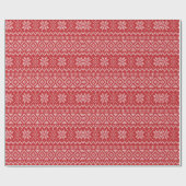 Retro Weihnachten Strickpult Geschenkpapier (Flach)