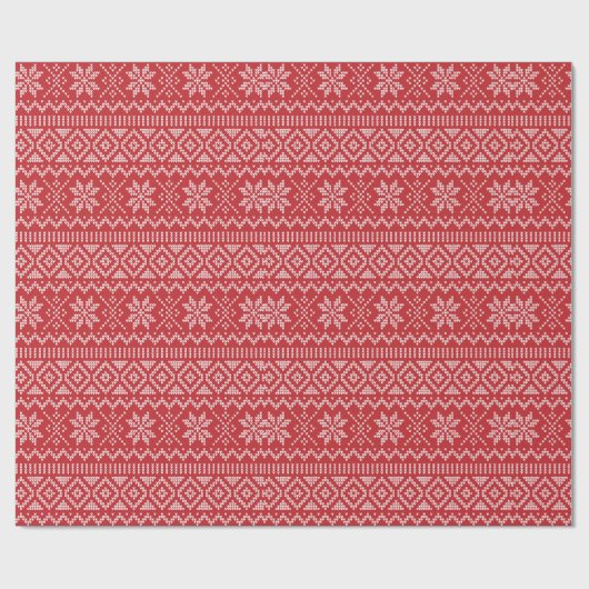 Retro Weihnachten Strickpult Geschenkpapier (Flach)