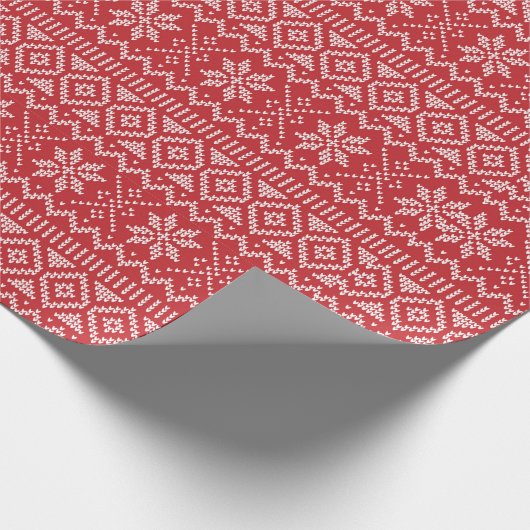 Retro Weihnachten Strickpult Geschenkpapier (Ecke)