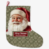 Retro Weihnachten Strumpf mit altmodischem Weihnac Großer Weihnachtsstrumpf (Vorderseite)