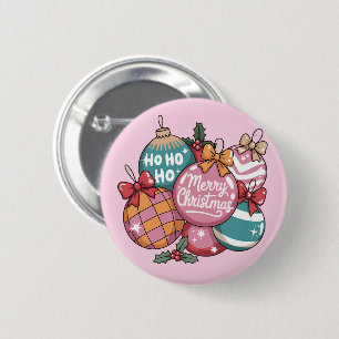 Retro-Weihnachten Trendige Vintage Ho Ho Ho Disco- Button