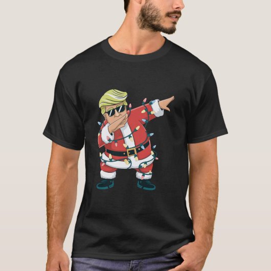 Retro Weihnachten Trump Dab Dance Xmas Männer Frau T-Shirt (Vorderseite)