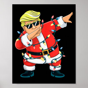 Retro-Weihnachten-Trump-Dab-Tanz-Weihnachten-Männe Poster