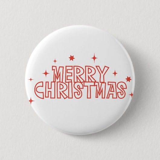 Retro Weihnachten Typografie Button (Vorderseite)