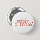 Retro Weihnachten Typografie Button (Vorne & Hinten)