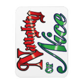 Retro-Weihnachten, Unartig oder Artig rote grüne B Magnet (Vertikal)