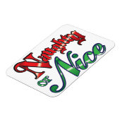 Retro-Weihnachten, Unartig oder Artig rote grüne B Magnet (Linke Seite)
